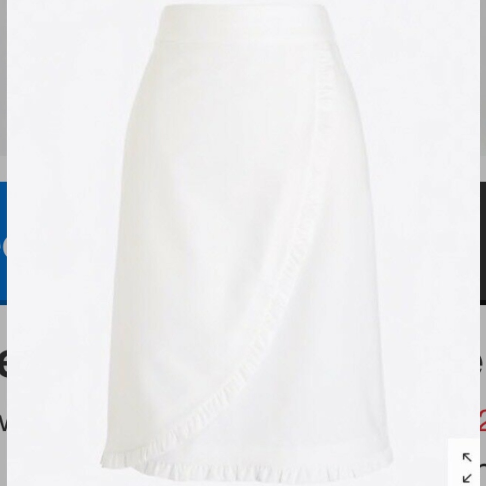 JCrew Oxford ruffle pencil skirt white size 4